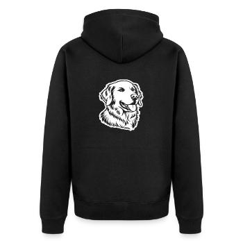 Golden Retriever Dog Dogs - Unisex Premium Organic Zip Hoodie - black - Back - Nico (187cm)