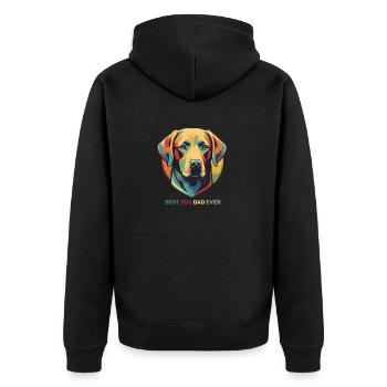 Vintage Hund bester Hundebesitzer - Unisex Premium Bio Zip Hoodie - Schwarz - Hinten - Nico (187cm)