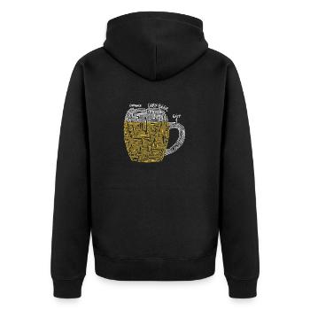 Laby Bier - Unisex Premium Bio Zip Hoodie - Schwarz - Hinten - Nico (187cm)