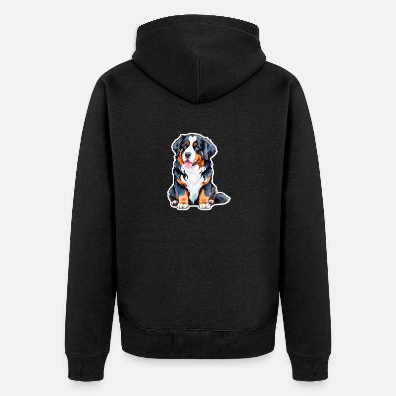 Bouvier bernois Aquarelles - Veste à capuche bio Premium Unisexe - noir