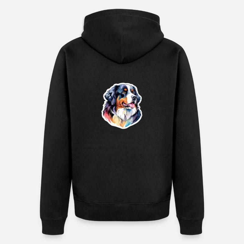 Bouvier bernois Aquarelles - Veste à capuche bio Premium Unisexe - noir