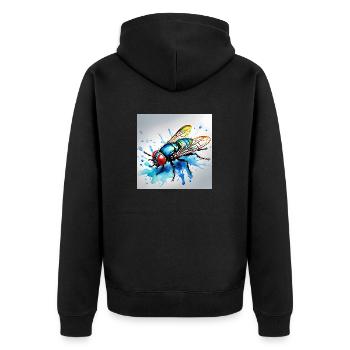 Fly - Unisex Premium Organic Zip Hoodie - black - Back - Nico (187cm)