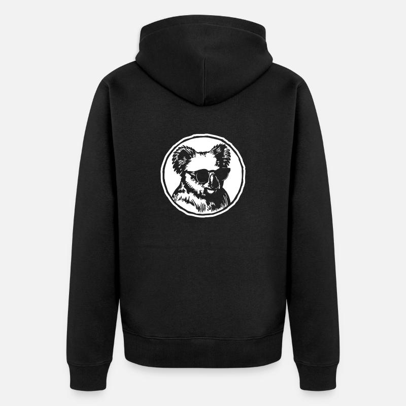 Koala - Unisex Premium Bio Zip Hoodie - Schwarz