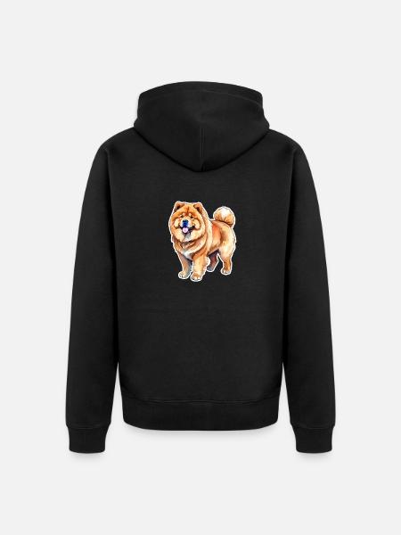 Chow Chow Aquarelles - Veste à capuche bio Premium Unisexe - noir