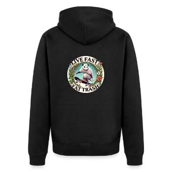 Eat Trash - Unisex Premium Organic Zip Hoodie - black - Back - Nico (187cm)
