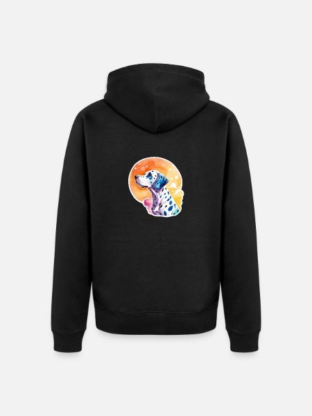 Dalmatiner Wasserfarben - Unisex Premium Bio Zip Hoodie - Schwarz