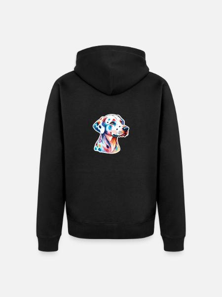 Dalmatiner Wasserfarben - Unisex Premium Bio Zip Hoodie - Schwarz