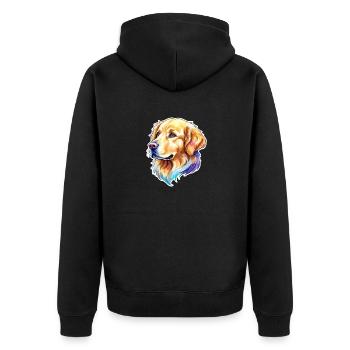 Aquarelles Golden Retriever - Veste à capuche bio Premium Unisexe - noir - Dos - Nico (187cm)
