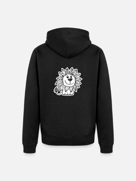 Lion Lion Head - Unisex Premium Organic Zip Hoodie - black