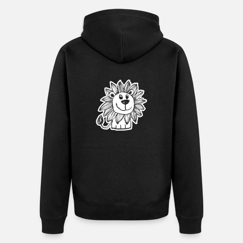Lion Tête de Lion - Veste à capuche bio Premium Unisexe - noir
