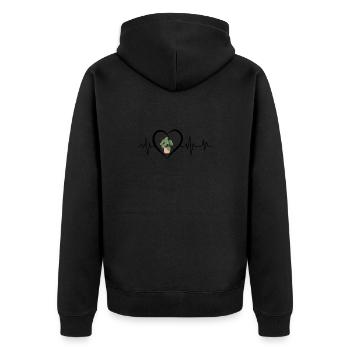 battement de cœur pot de fleur - Veste à capuche bio Premium Unisexe - noir - Dos - Nico (187cm)