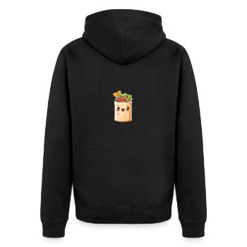 Süßer Burrito Comic - Unisex Premium Bio Zip Hoodie - Schwarz - Hinten - Nico (187cm)