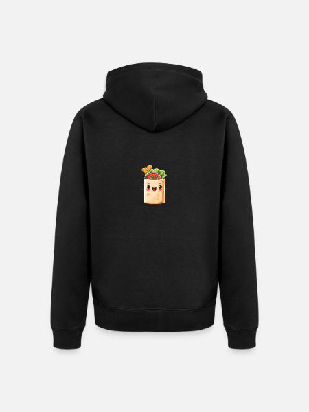 Cute Burrito Comic - Unisex Premium Organic Zip Hoodie - black