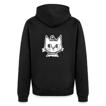Cat Cats Cat Face - Unisex Premium Organic Zip Hoodie - black - Back - Nico (187cm)