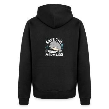 Rettet die dicken Meerjungfrauen - Unisex Premium Organic Zip Hoodie - black - Back - Nico (187cm)