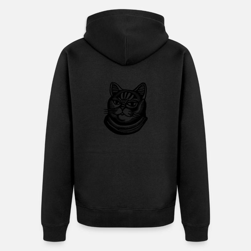 Chat Chats Visage de chat - Veste à capuche bio Premium Unisexe - noir
