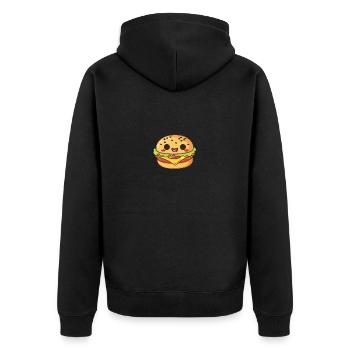 Drôle mignon Kawaii burger bande dessinée bande dessinée visage - Veste à capuche bio Premium Unisexe - noir - Dos - Nico (187cm)