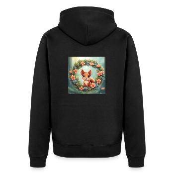 Mignon Kawaii Bébé Écureuil Floral - Veste à capuche bio Premium Unisexe - noir - Dos - Nico (187cm)