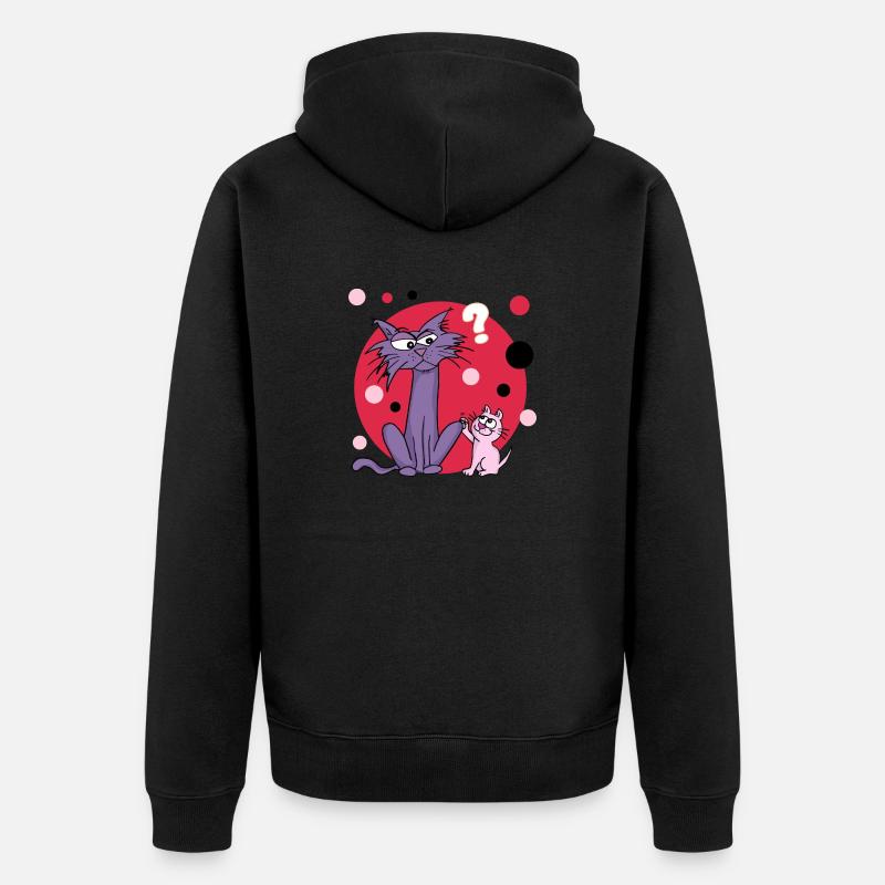 Que veux-tu, chat nain ? - Veste à capuche bio Premium Unisexe - noir