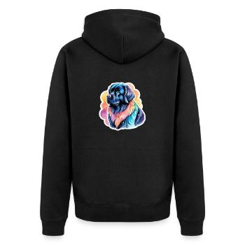 Newfoundland Watercolors - Unisex Premium Organic Zip Hoodie - black - Back - Nico (187cm)