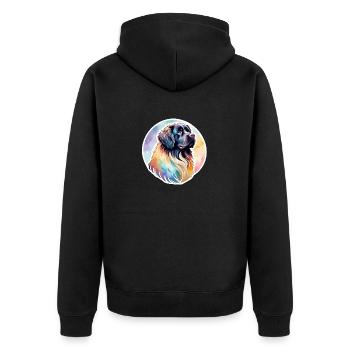 Newfoundland Watercolors - Unisex Premium Organic Zip Hoodie - black - Back - Nico (187cm)