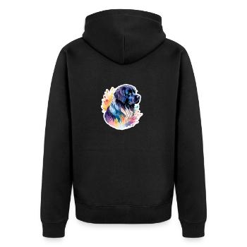 Newfoundland Watercolors - Unisex Premium Organic Zip Hoodie - black - Back - Nico (187cm)