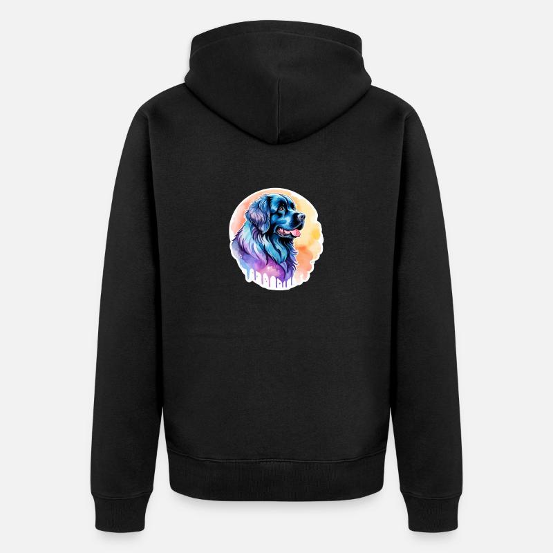 Aquarelles de Terre-Neuve - Veste à capuche bio Premium Unisexe - noir