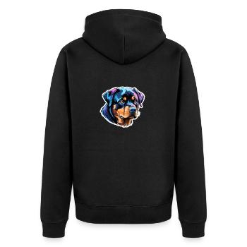 Aquarelles Rottweiler - Veste à capuche bio Premium Unisexe - noir - Dos - Nico (187cm)