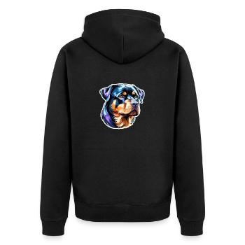 Aquarelles Rottweiler - Veste à capuche bio Premium Unisexe - noir - Dos - Nico (187cm)