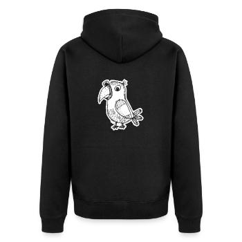 Perroquet oiseau - Veste à capuche bio Premium Unisexe - noir - Dos - Nico (187cm)