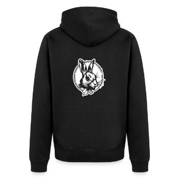 Hase Kaninchen - Unisex Premium Bio Zip Hoodie - Schwarz - Hinten - Nico (187cm)