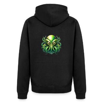 Wild angry logoscary creepy alien - Unisex Premium Organic Zip Hoodie - black - Back - Nico (187cm)
