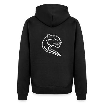 Panther - Unisex Premium Bio Zip Hoodie - Schwarz - Hinten - Nico (187cm)