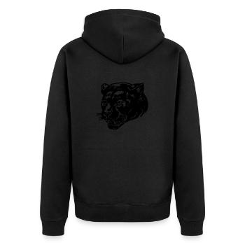 Panther - Unisex Premium Bio Zip Hoodie - Schwarz - Hinten - Nico (187cm)