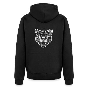 Panther - Unisex Premium Bio Zip Hoodie - Schwarz - Hinten - Nico (187cm)