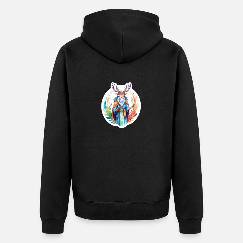 Aquarelles de druide - Veste à capuche bio Premium Unisexe - noir
