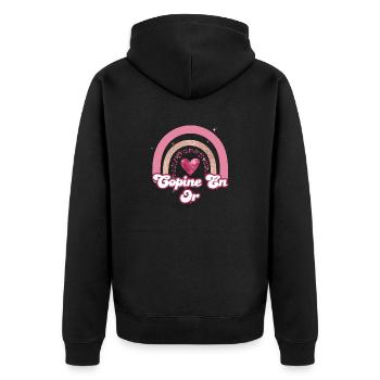 copine en or rainbow rose - cadeau copine - Veste à capuche bio Premium Unisexe - noir - Dos - Nico (187cm)