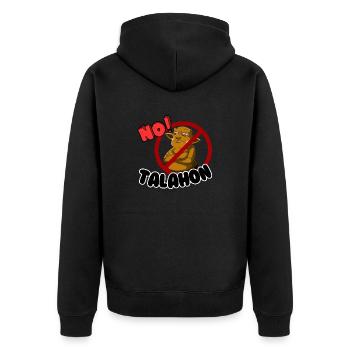 No Talahon Troll - Unisex Premium Bio Zip Hoodie - Schwarz - Hinten - Nico (187cm)