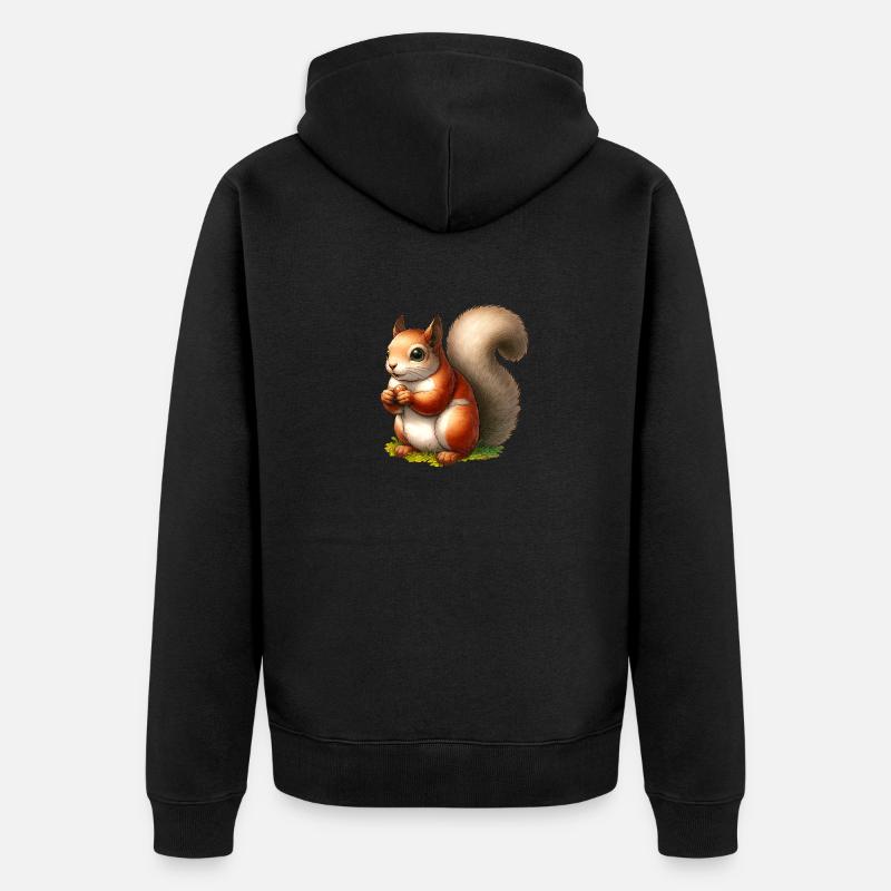 Ecureuil Roux - Veste à capuche bio Premium Unisexe - noir