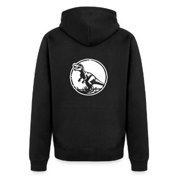 Dinosaur Dino - Unisex Premium Organic Zip Hoodie - black - Back - Nico (187cm)