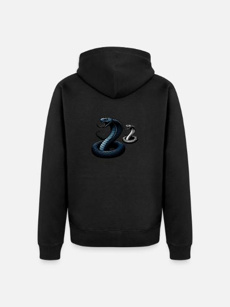 Cute Snake - Unisex Premium Organic Zip Hoodie - black