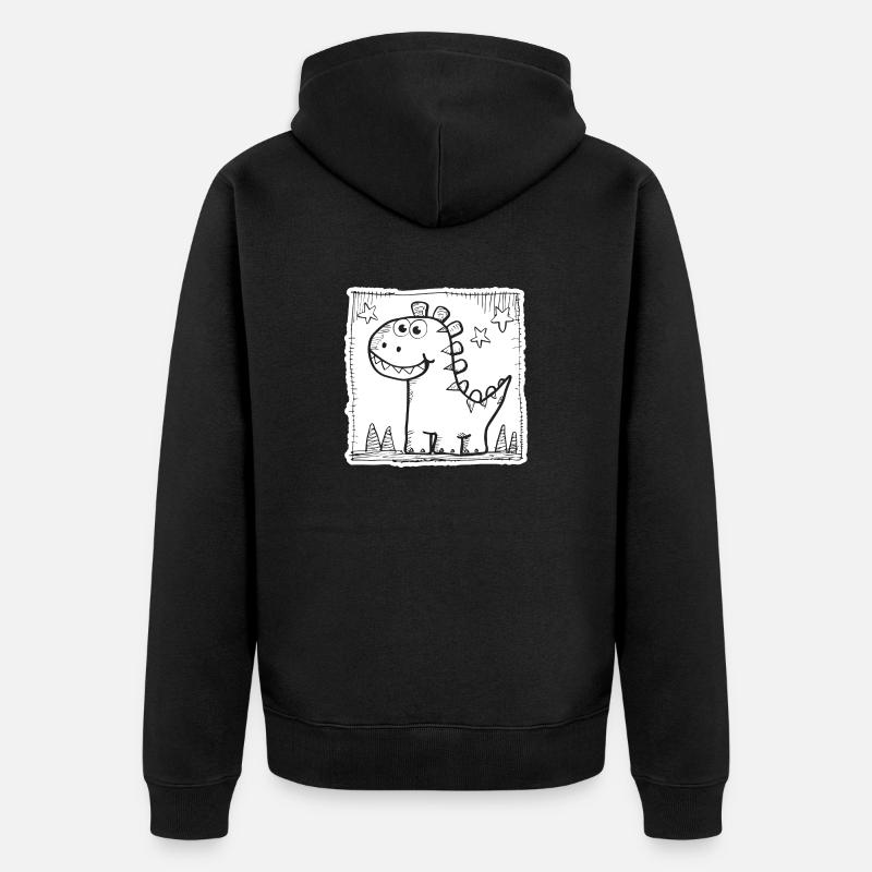 Dinosaure Dino - Veste à capuche bio Premium Unisexe - noir