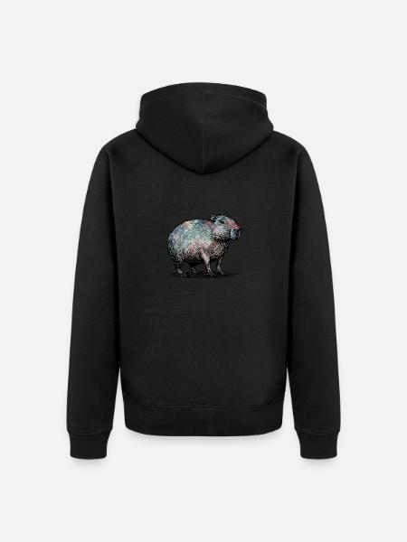 Cabybara - Unisex Premium Bio Zip Hoodie - Schwarz