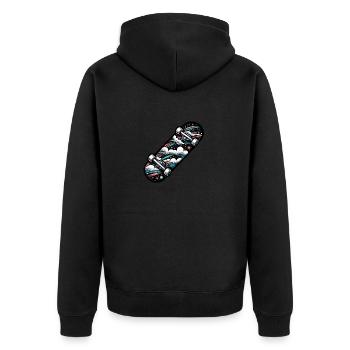 Skateboard-Spaß, coole Fortbewegungsmittel - Unisex Premium Bio Zip Hoodie - Schwarz - Hinten - Nico (187cm)