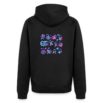 Astronaute Et Planète - Veste à capuche bio Premium Unisexe - noir - Dos - Nico (187cm)