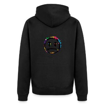 Emotionslos - Unisex Premium Bio Zip Hoodie - Schwarz - Hinten - Nico (187cm)