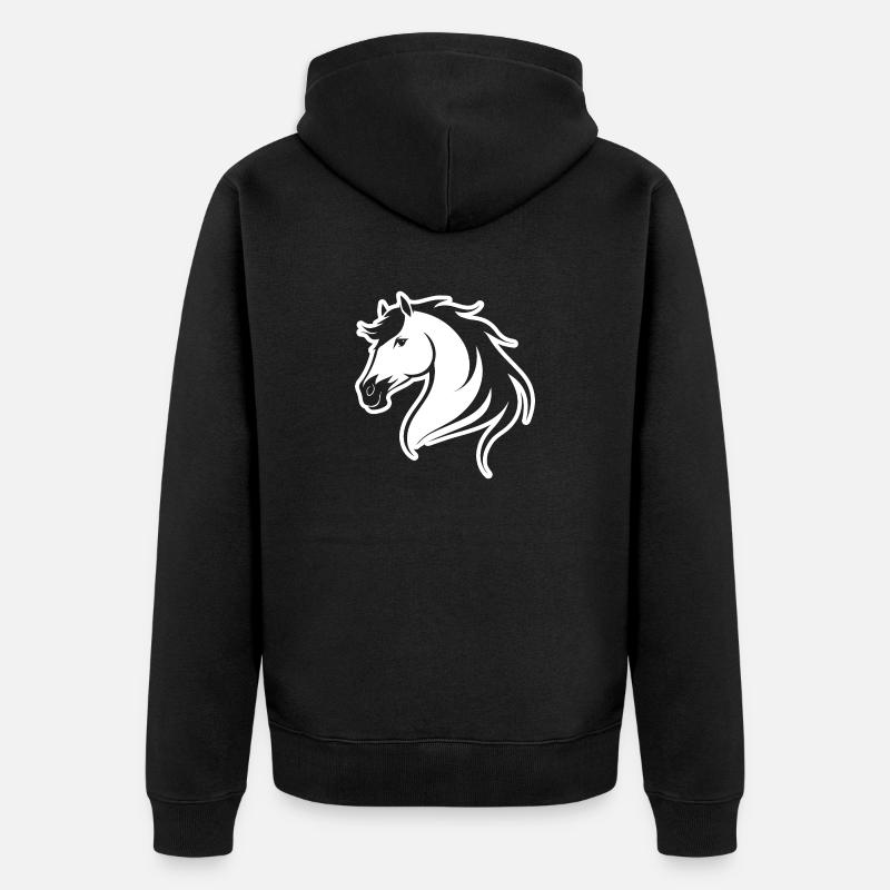 Cheval Équitation Équitation - Veste à capuche bio Premium Unisexe - noir