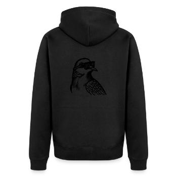 Taube Tauben Taubenzüchter Geschenk - Unisex Premium Bio Zip Hoodie - Schwarz - Hinten - Nico (187cm)