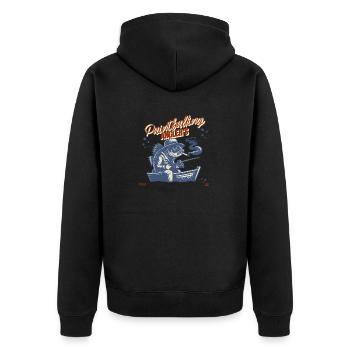 Paintballing anglers hunting - Unisex Premium Organic Zip Hoodie - black - Back - Nico (187cm)