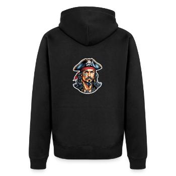 Pirate Style Néo Traditionnel - Veste à capuche bio Premium Unisexe - noir - Dos - Nico (187cm)